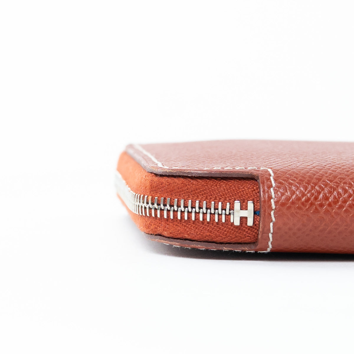 Hermex Deep Brown Epsom Leather Silk'In Classic Long Wallet