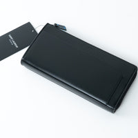 Saint Laurent Black Grained Leather Long Wallet