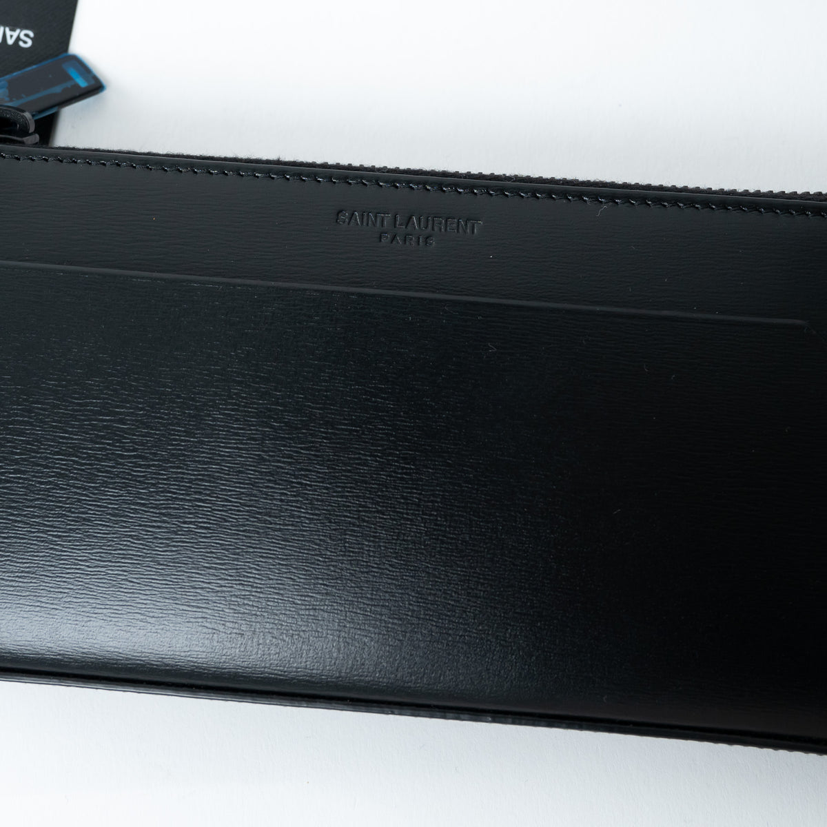 Saint Laurent Black Grained Leather Long Wallet