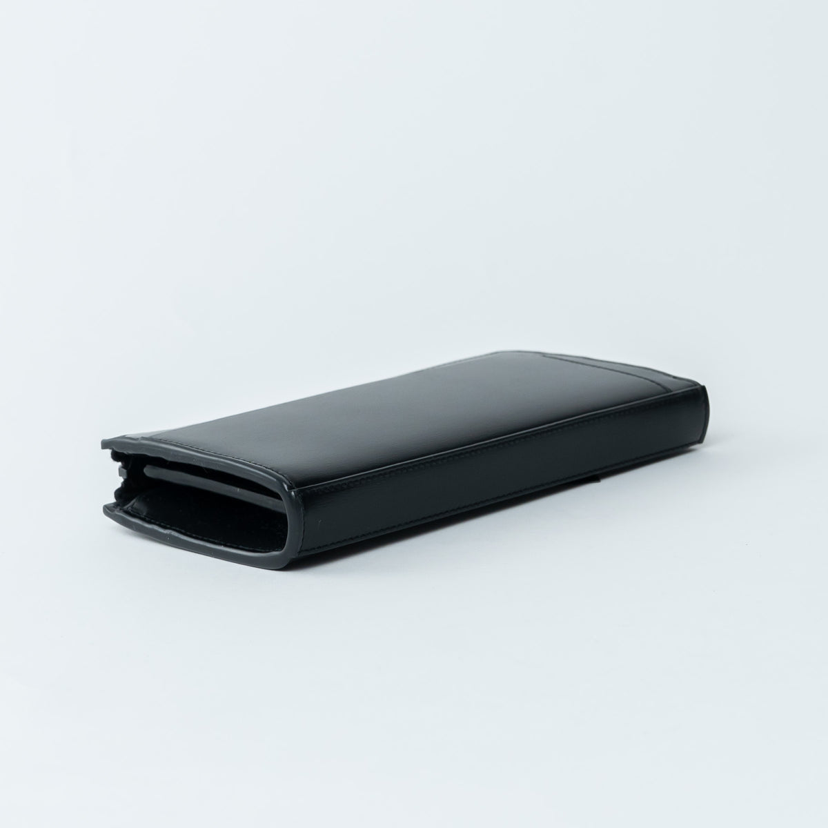 Saint Laurent Black Grained Leather Long Wallet