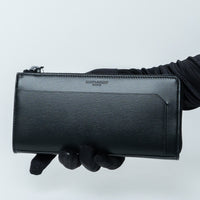Saint Laurent Black Grained Leather Long Wallet