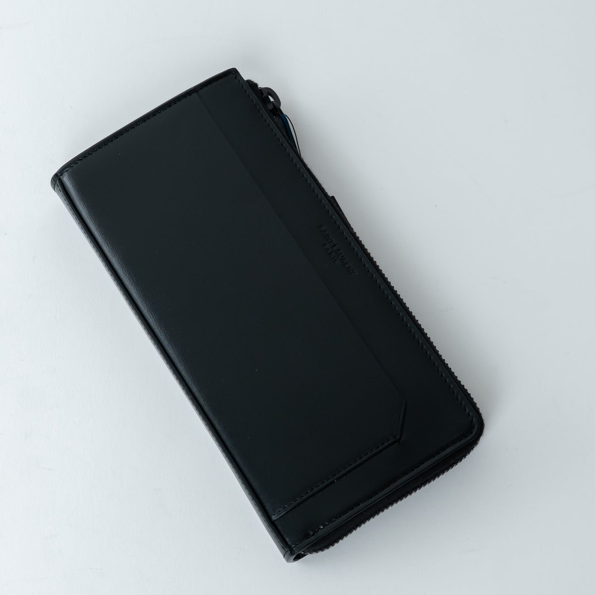 Saint Laurent Black Grained Leather Long Wallet