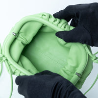 Bottega Veneta Acid Green Calfskin Leather The Mini Pouch