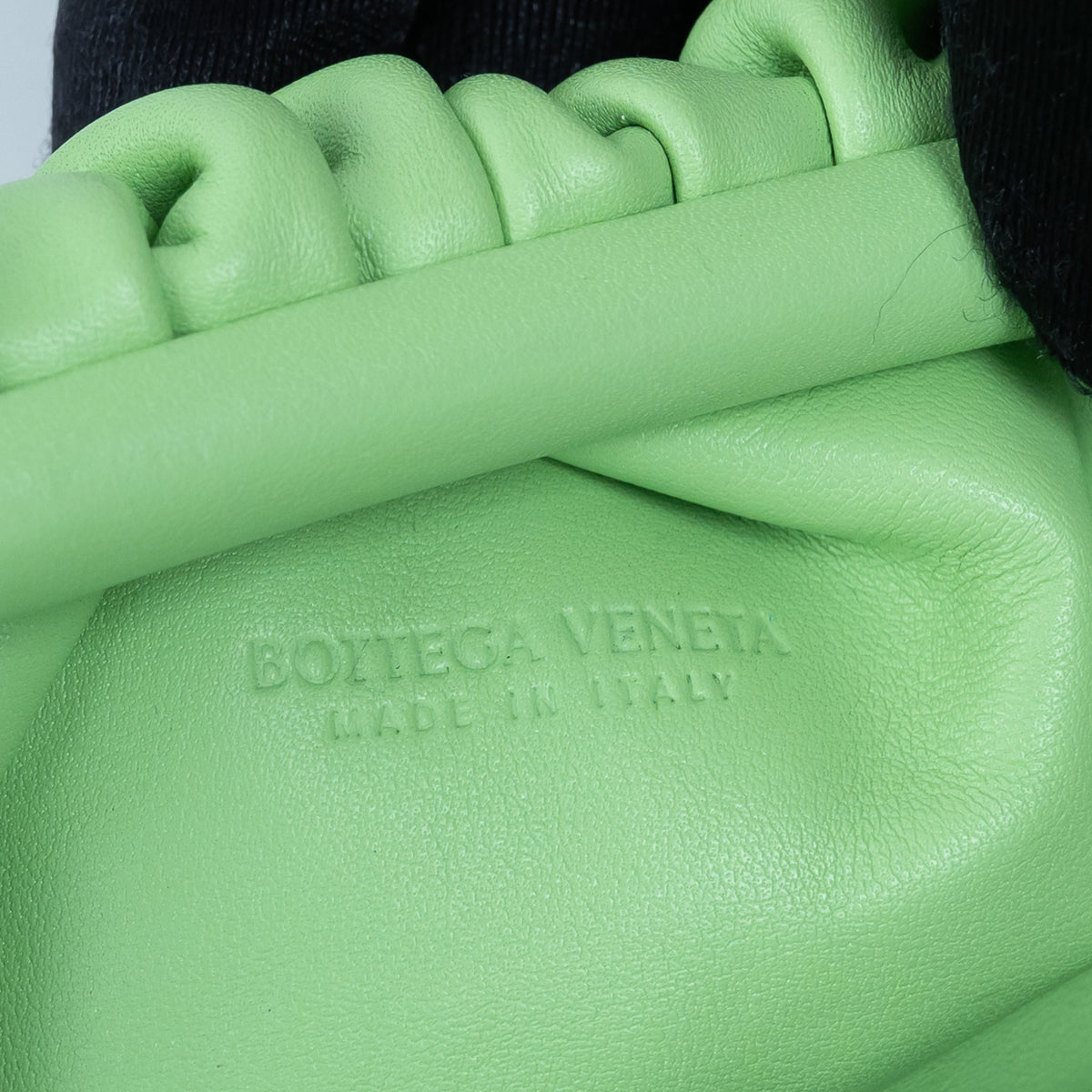 Bottega Veneta Acid Green Calfskin Leather The Mini Pouch