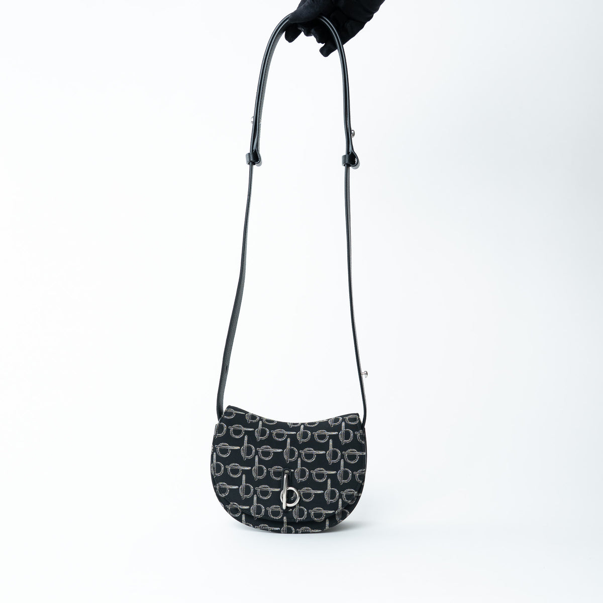 Burberry Black Monogram Canvas Crossbody Bag