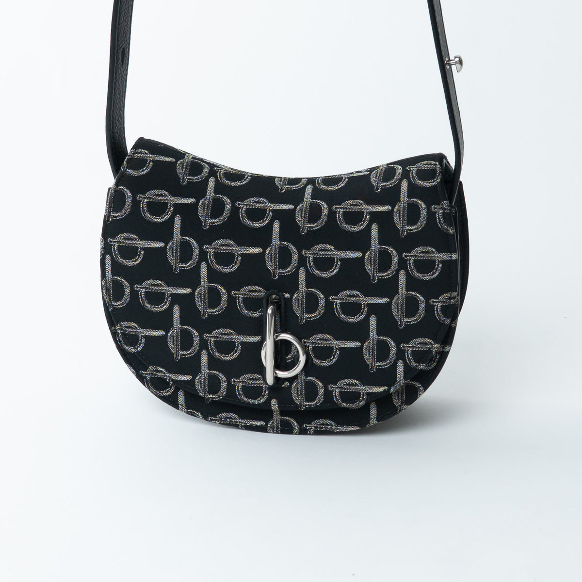 Burberry Black Monogram Canvas Crossbody Bag