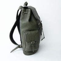 Gucci Khaki Green Pebbled GG Embossed Leather Backpack