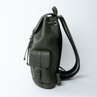 Gucci Khaki Green Pebbled GG Embossed Leather Backpack