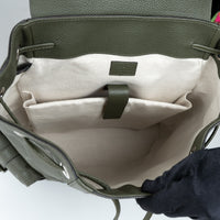 Gucci Khaki Green Pebbled GG Embossed Leather Backpack