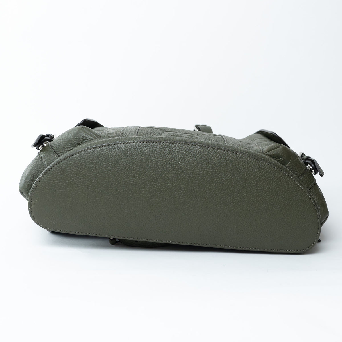 Gucci Khaki Green Pebbled GG Embossed Leather Backpack