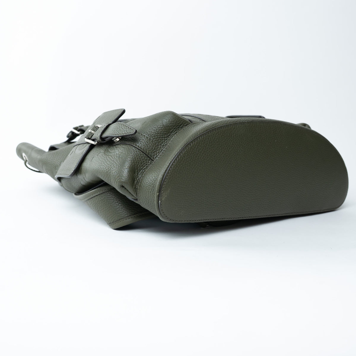 Gucci Khaki Green Pebbled GG Embossed Leather Backpack