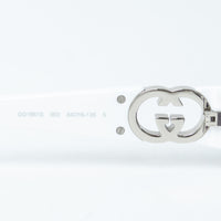 Gucci White Rectangle Frames Purple Lens Sunglasses