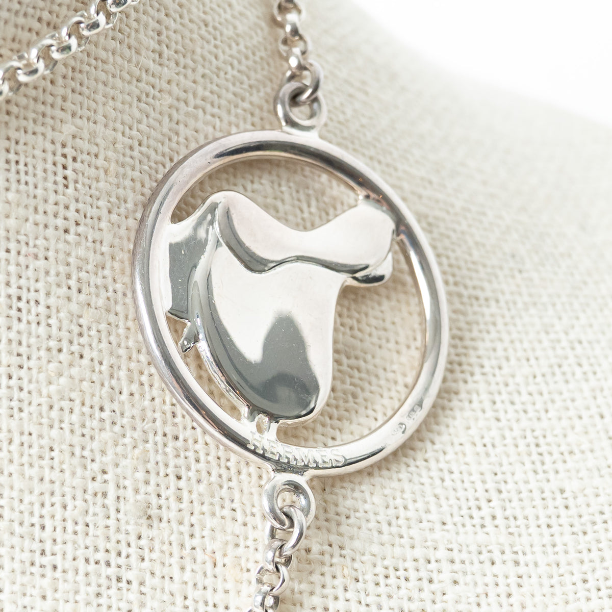 Hermes Sterling Silver Equestrian Charm Necklace