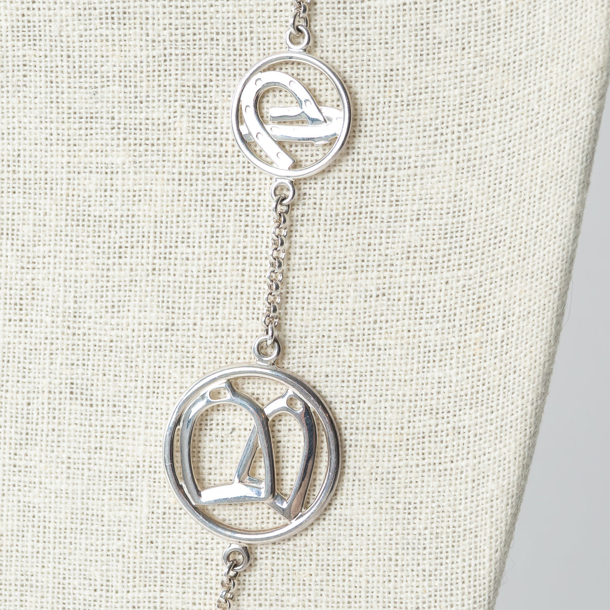 Hermes Sterling Silver Equestrian Charm Necklace