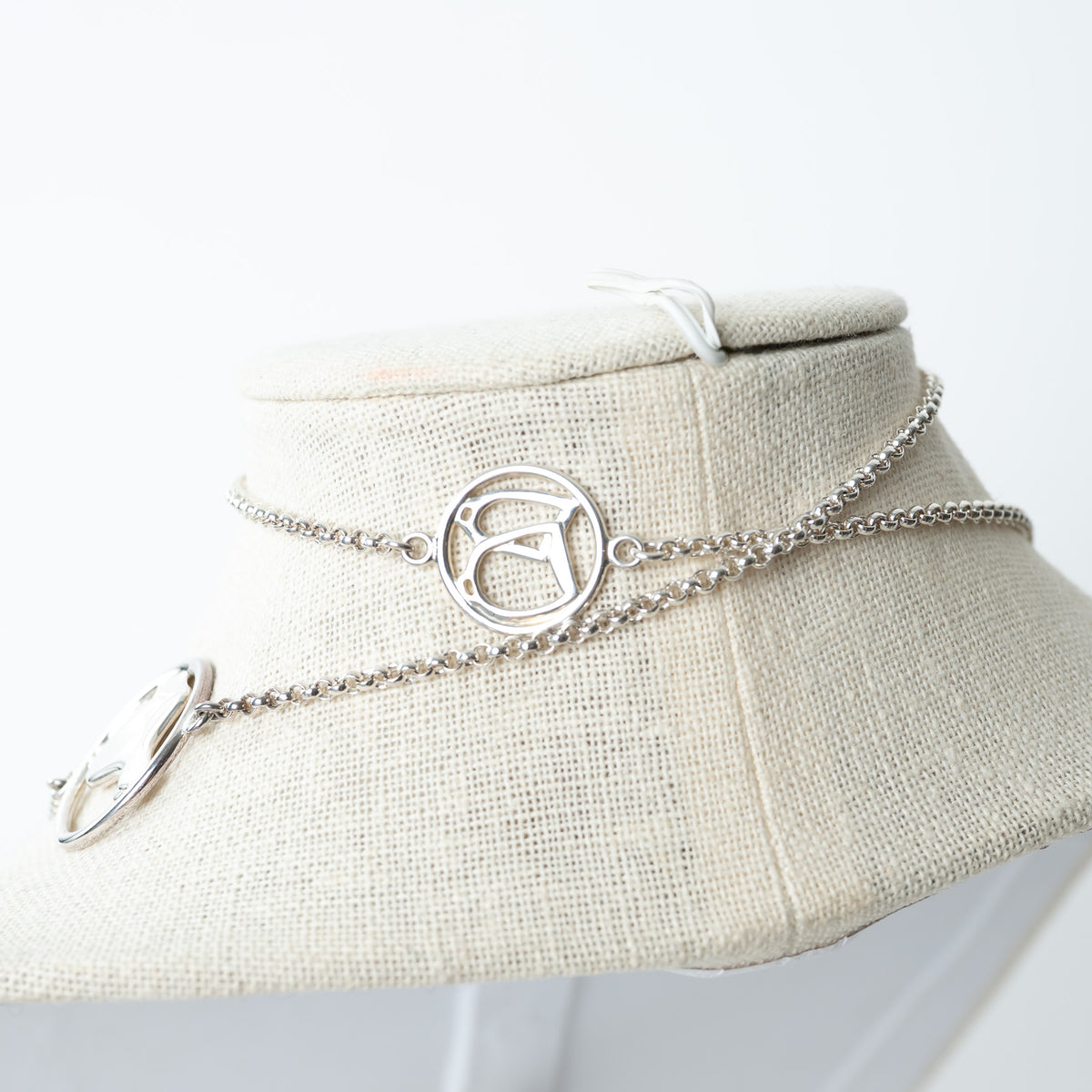 Hermes Sterling Silver Equestrian Charm Necklace