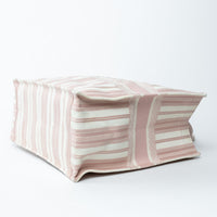 Dior Pink & Ivory Canvas Pinstripe GM Book Tote