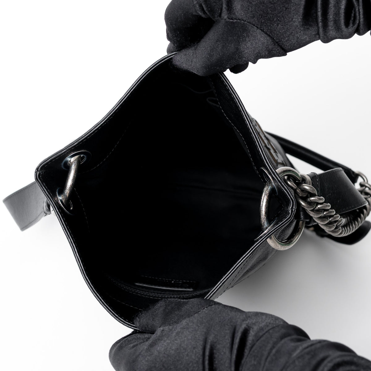 Pre-Loved Chanel™ Black Grained Leather Oser Sans Poser Messenger Bag