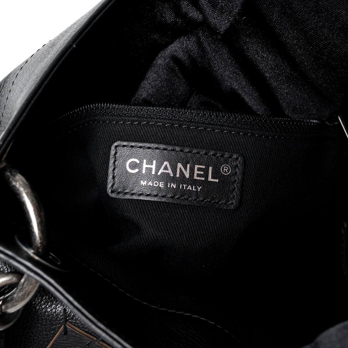 Pre-Loved Chanel™ Black Grained Leather Oser Sans Poser Messenger Bag