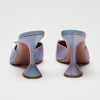 Amina Muaddi Begum Iridescent Mules with Crystal Brooch Embellishment Size 39