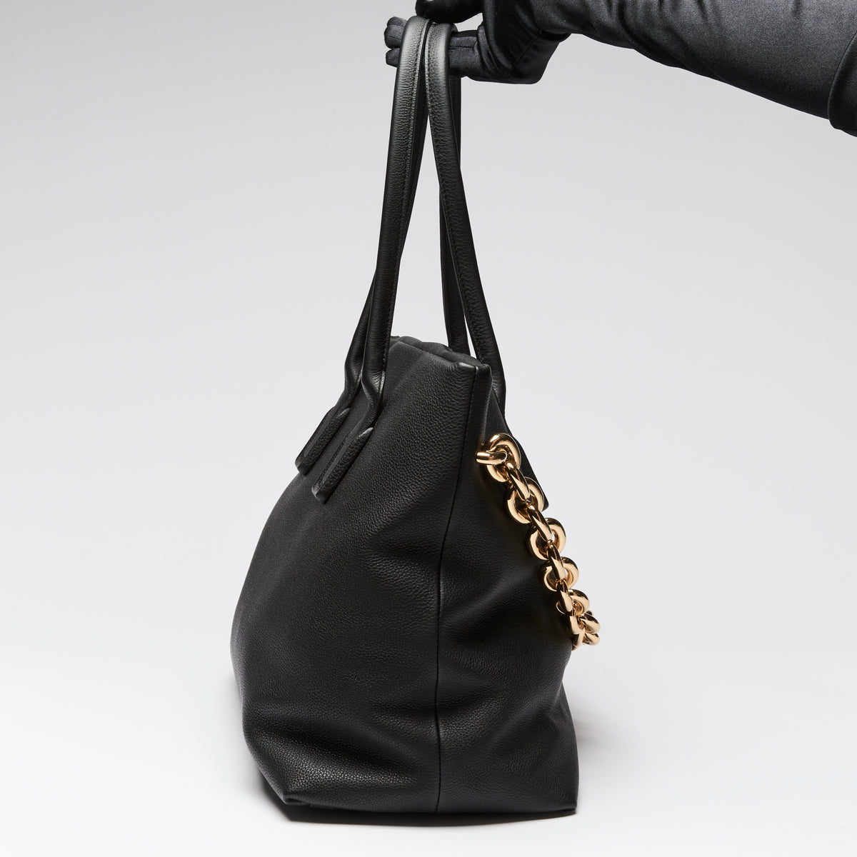 Bottega Veneta Black Saint Germain Leather Chain Tote Bag