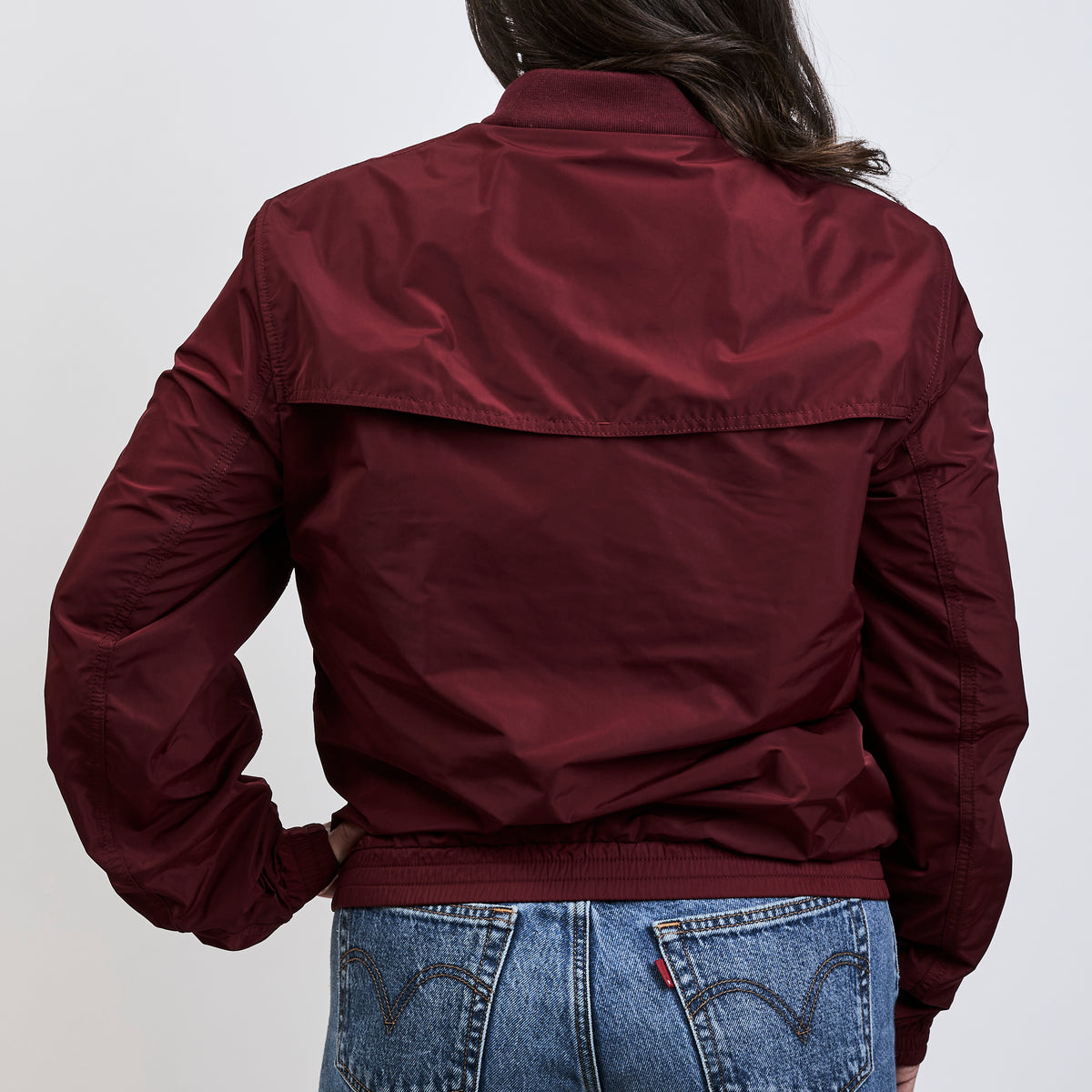 Burberry Burgundy Unisex Bomber Jacket Size Medium