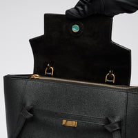 Celine Black Grained Leather Micro Belt Bag