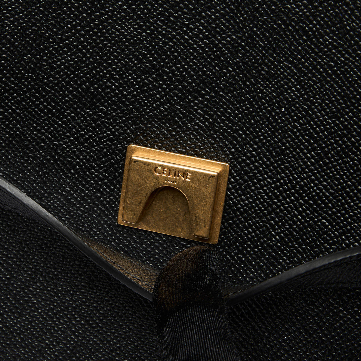 Celine Black Grained Leather Micro Belt Bag