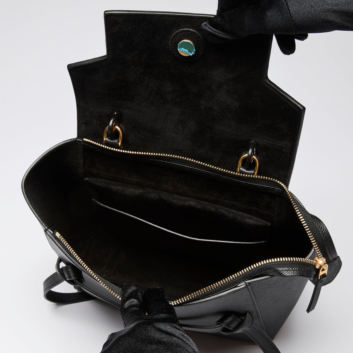 Celine Black Grained Leather Micro Belt Bag