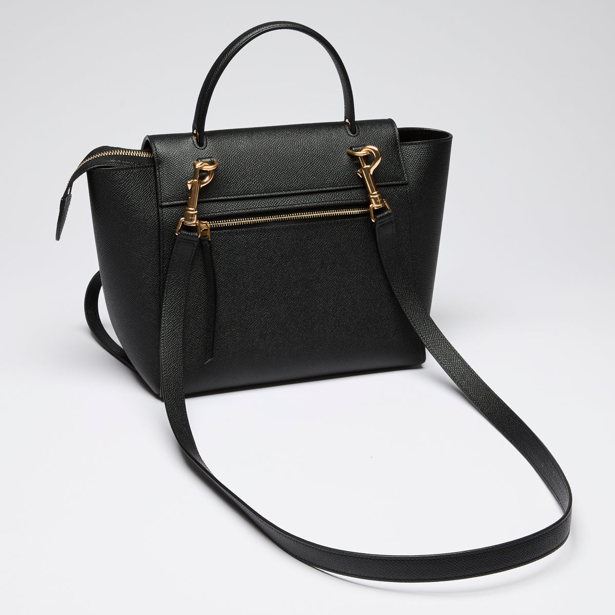 Celine Black Grained Leather Micro Belt Bag