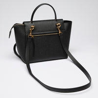 Celine Black Grained Leather Micro Belt Bag