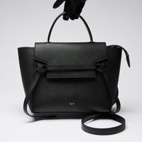 Celine Black Grained Leather Micro Belt Bag
