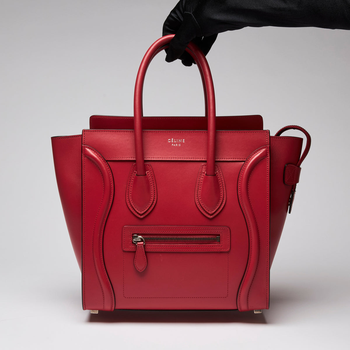 Celine Red Luggage Tote Bag Micro Size Handbag