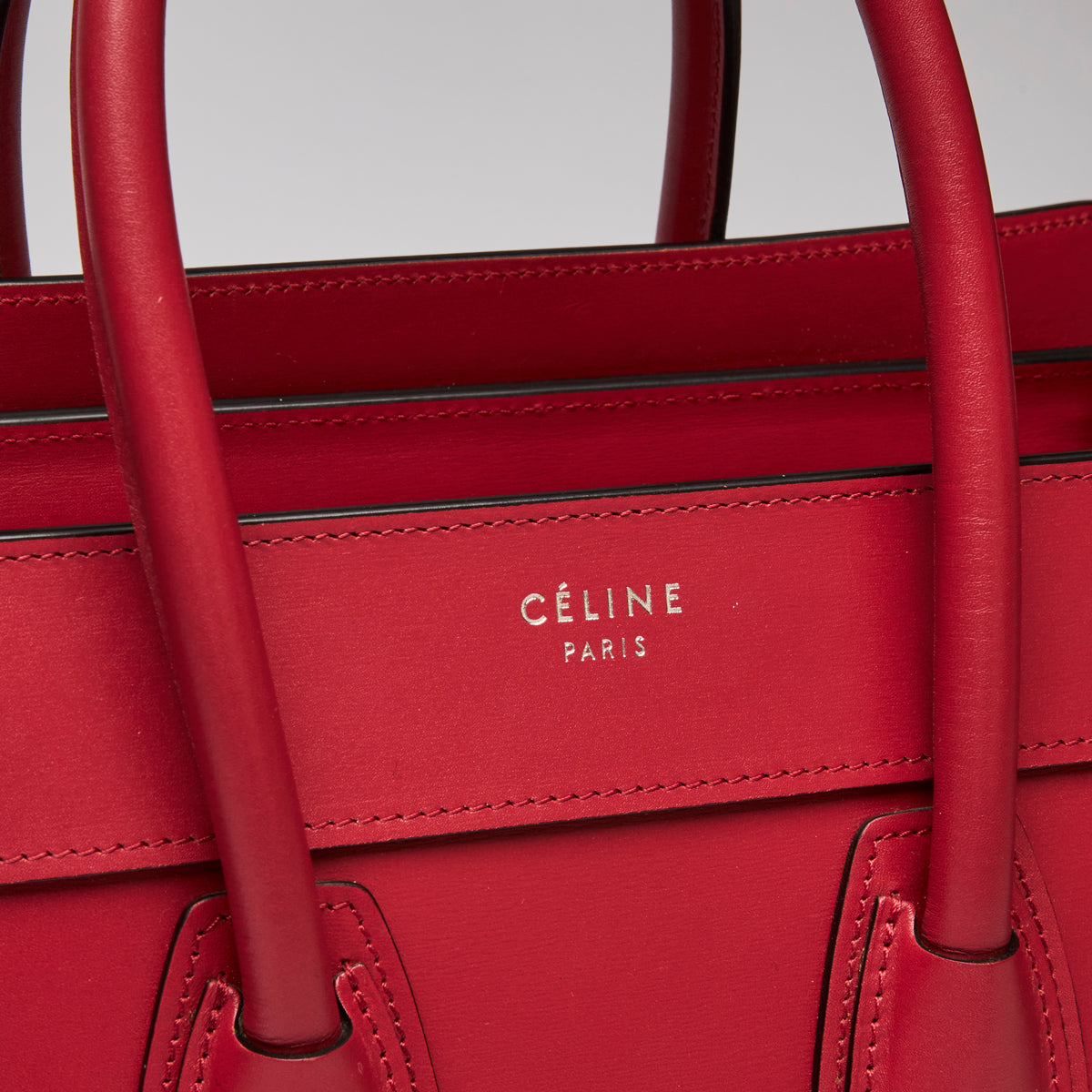 Celine Red Luggage Tote Bag Micro Size Handbag