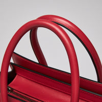 Celine Red Luggage Tote Bag Micro Size Handbag