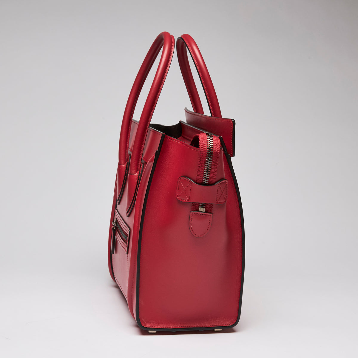 Celine Red Luggage Tote Bag Micro Size Handbag