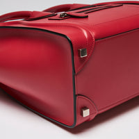 Celine Red Luggage Tote Bag Micro Size Handbag