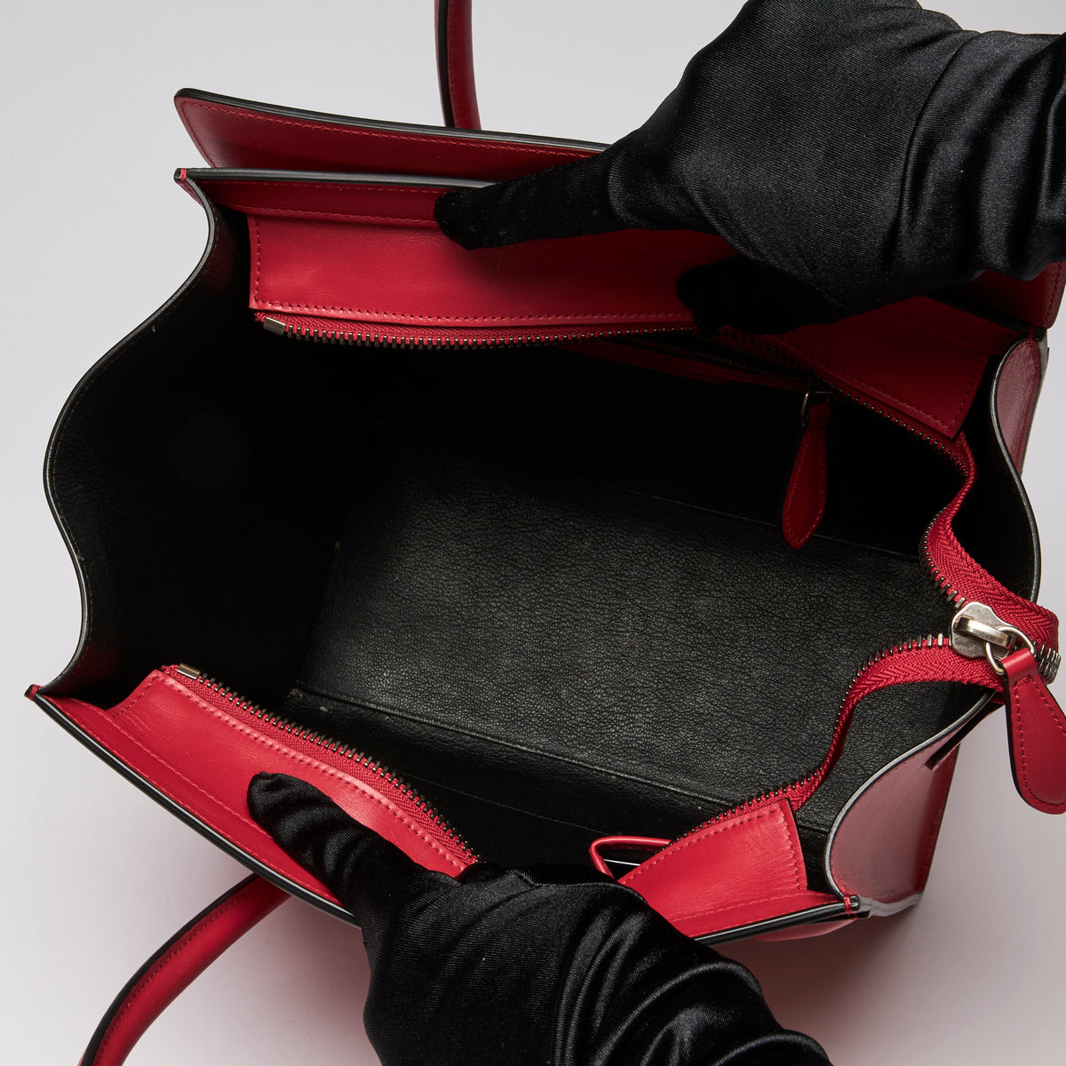 Celine Red Luggage Tote Bag Micro Size Handbag