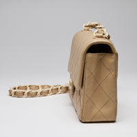 Pre-Loved Chanel ™ Beige Quilted Single Flap Bag