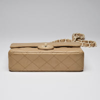 Pre-Loved Chanel ™ Beige Quilted Single Flap Bag