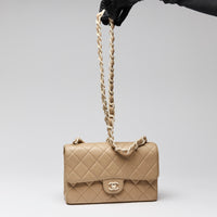 Pre-Loved Chanel ™ Beige Quilted Single Flap Bag