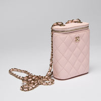 Pre-Loved Chanel™ Light Pink Pebbled Leather Coco Vanity Case