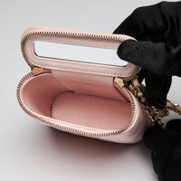 Pre-Loved Chanel™ Light Pink Pebbled Leather Coco Vanity Case