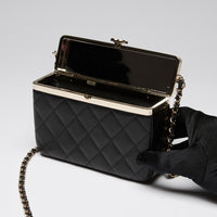 Pre-Loved Chanel™ Black Soft Leather Vanity Case
