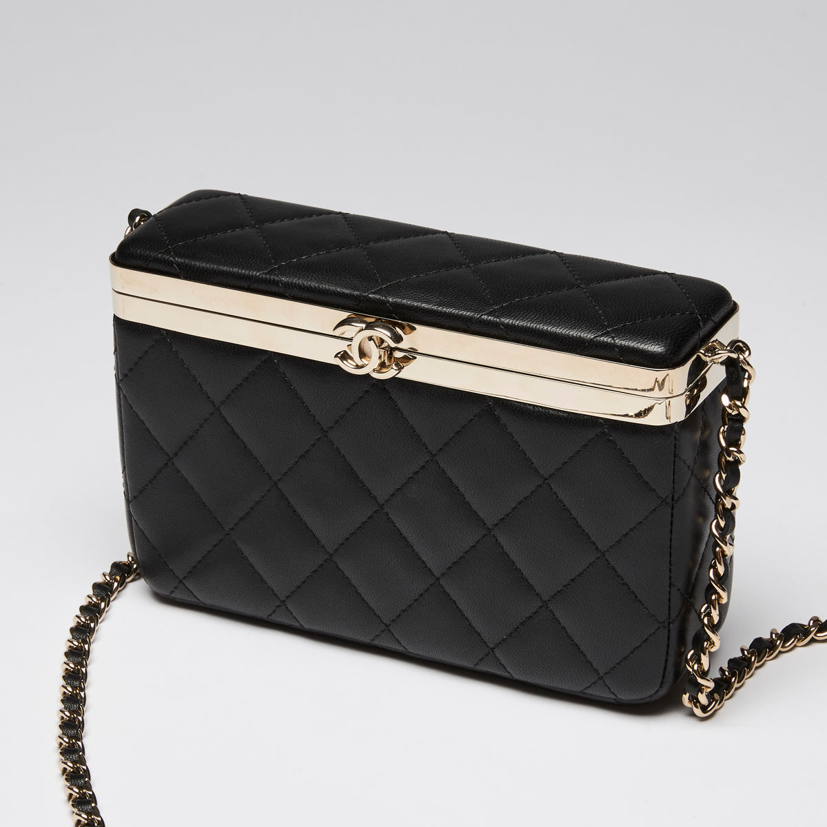Pre-Loved Chanel™ Black Soft Leather Vanity Case