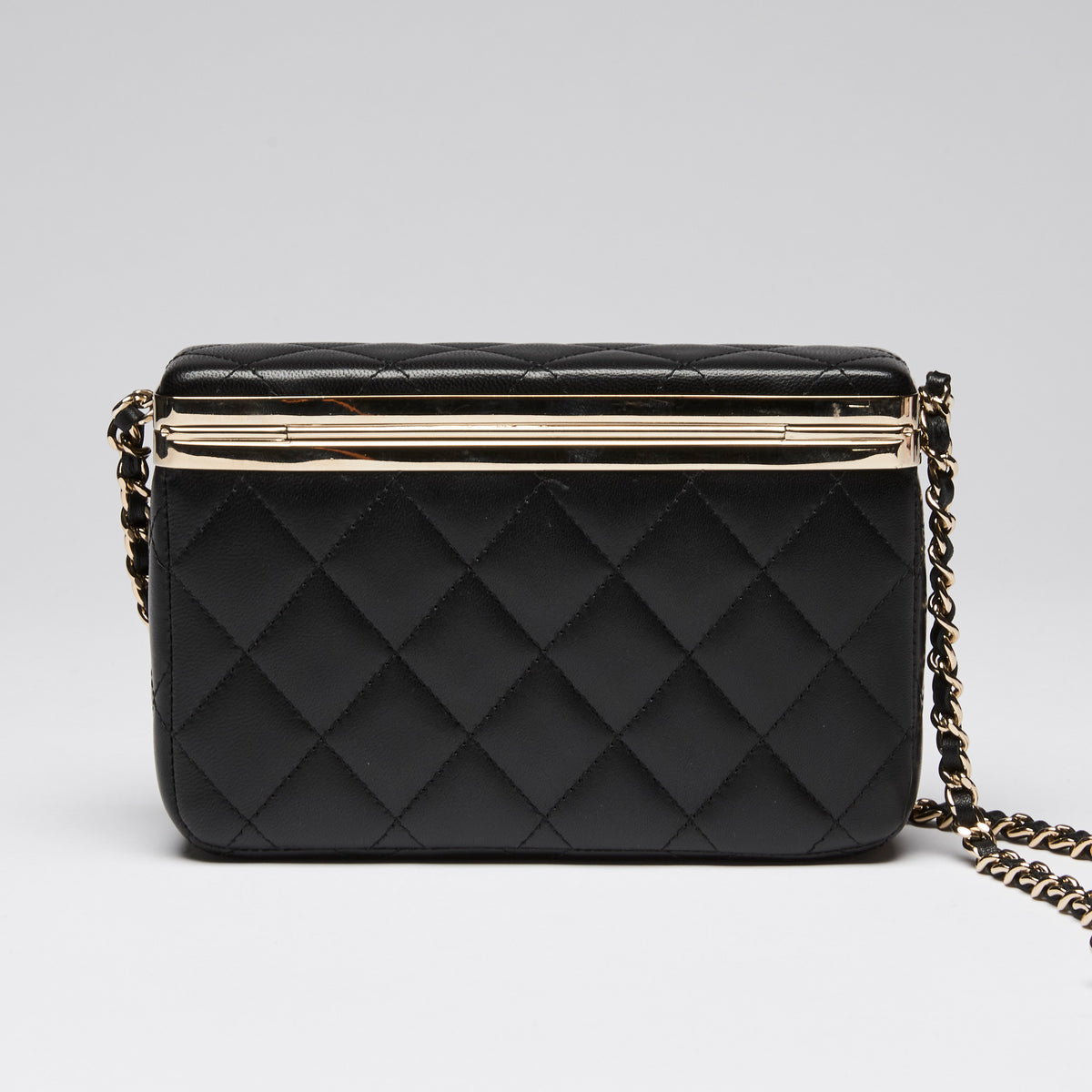 Pre-Loved Chanel™ Black Soft Leather Vanity Case