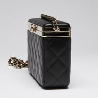 Pre-Loved Chanel™ Black Soft Leather Vanity Case