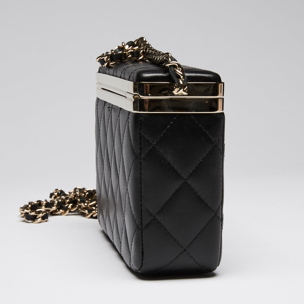 Pre-Loved Chanel™ Black Soft Leather Vanity Case