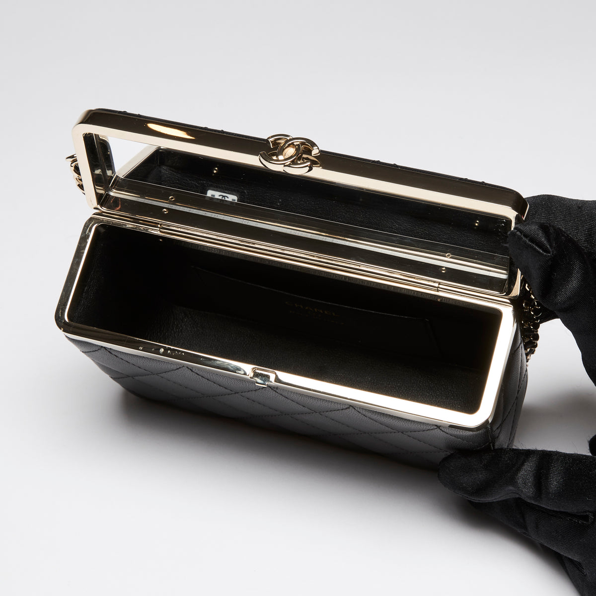 Pre-Loved Chanel™ Black Soft Leather Vanity Case