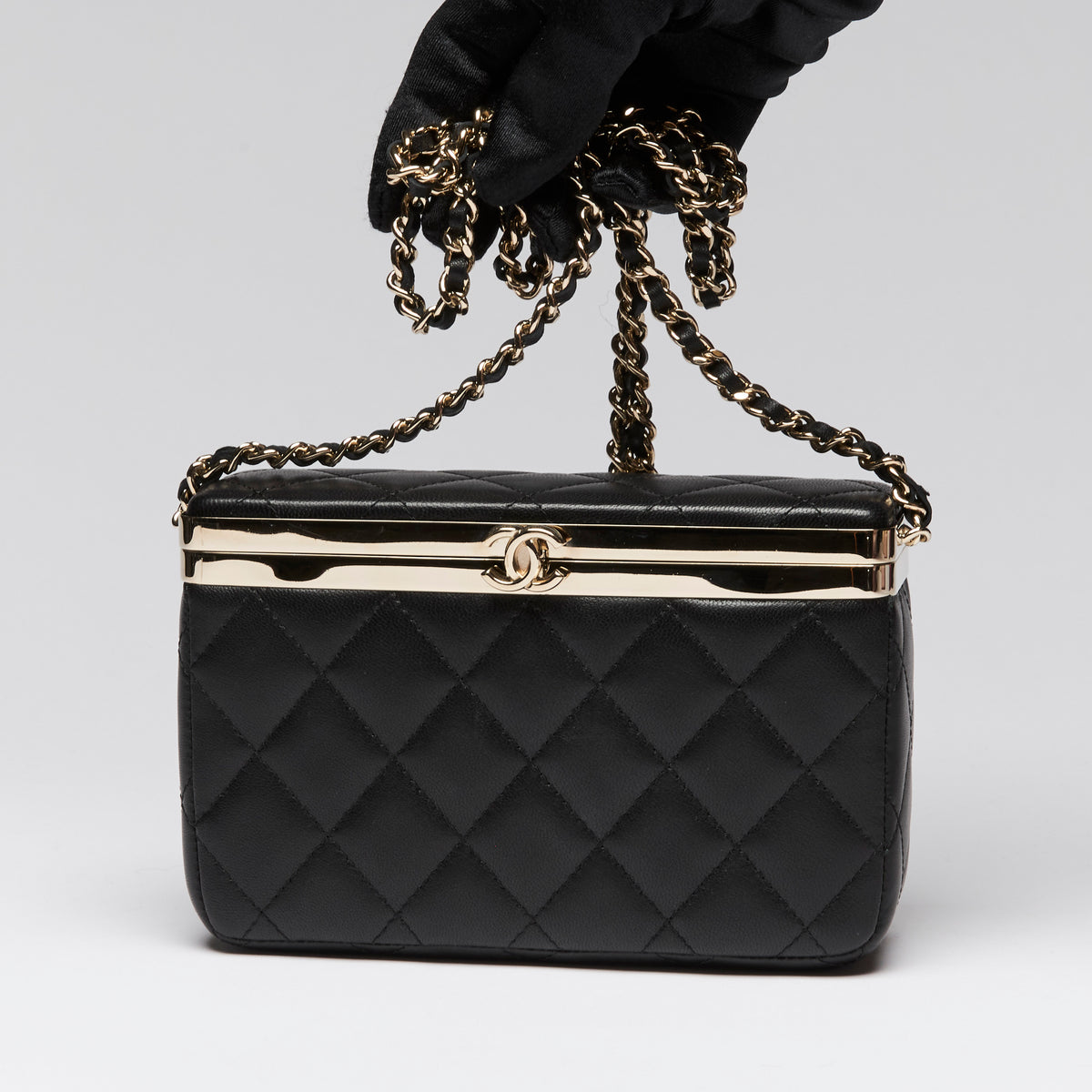 Pre-Loved Chanel™ Black Soft Leather Vanity Case