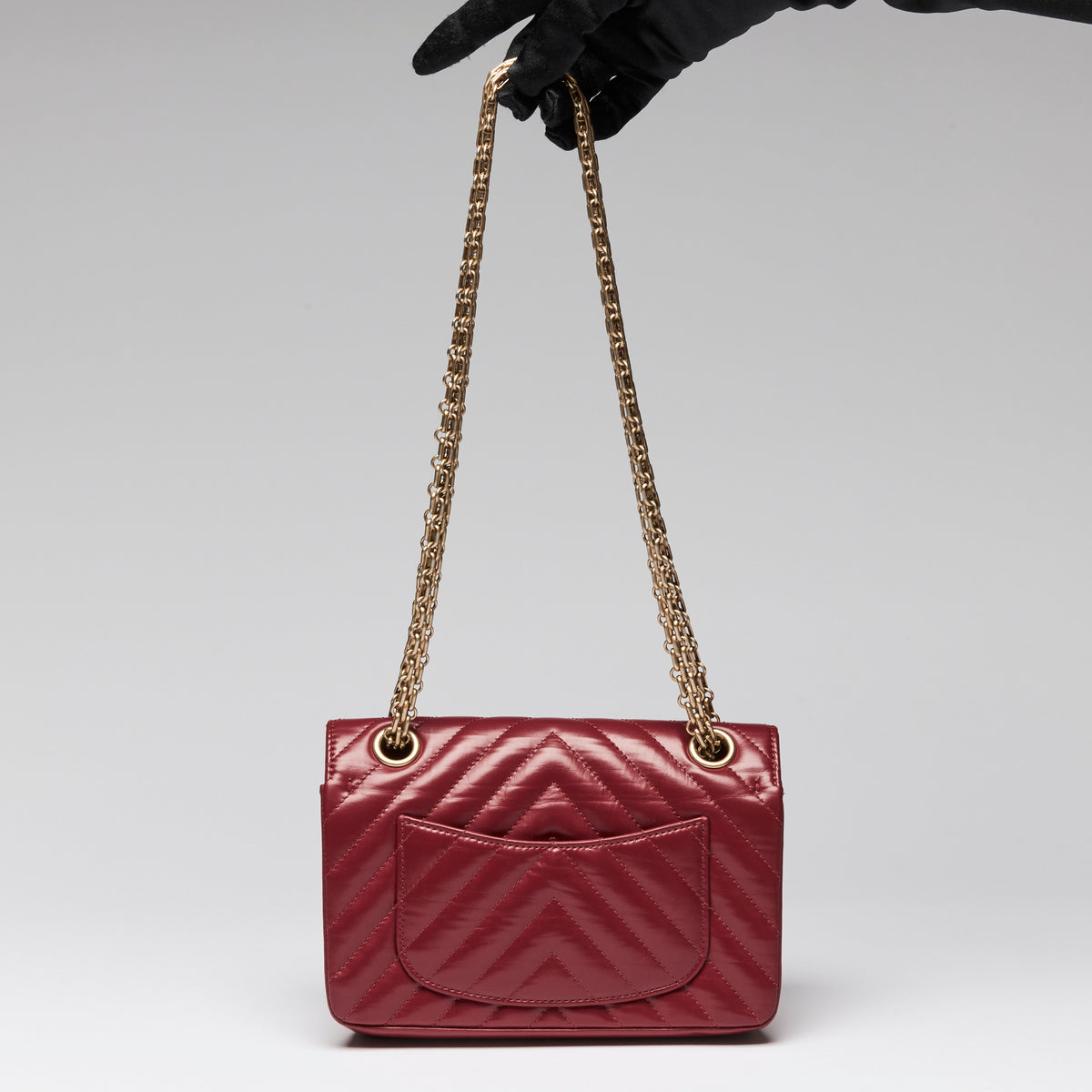 Pre-Loved Chanel™ Red Aged Calfskin Leather 2.55 Mini Crossbody Bag
